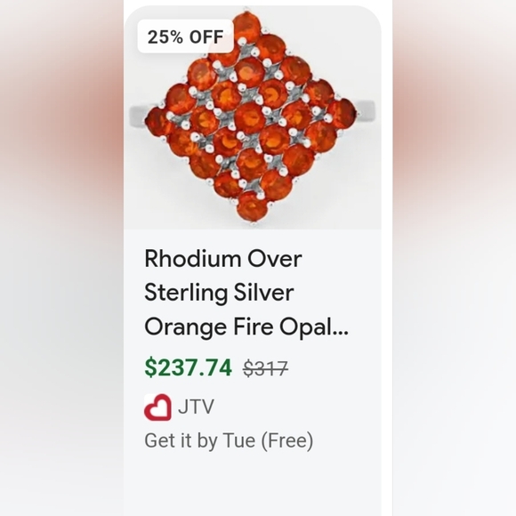 Jalisco Fire Opal Ring Size 7.5 Platinum/925! 😲 - Picture 14 of 14